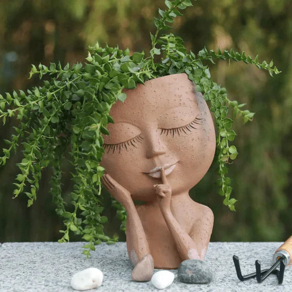 Artistic Lady Face Plant Pot