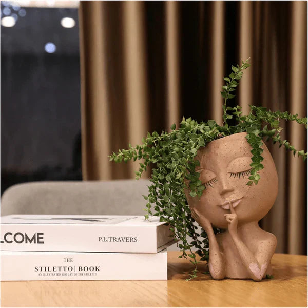 Artistic Lady Face Plant Pot