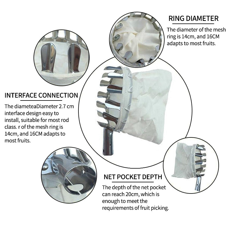 Telescopic Fruit Picker Basket Head
