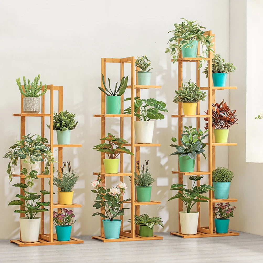 Bamboo Multi-Tier Plant Shelf Stand