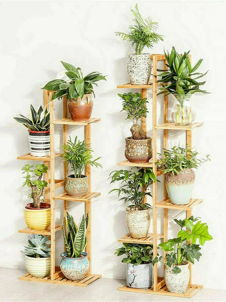 Bamboo Multi-Tier Plant Shelf Stand