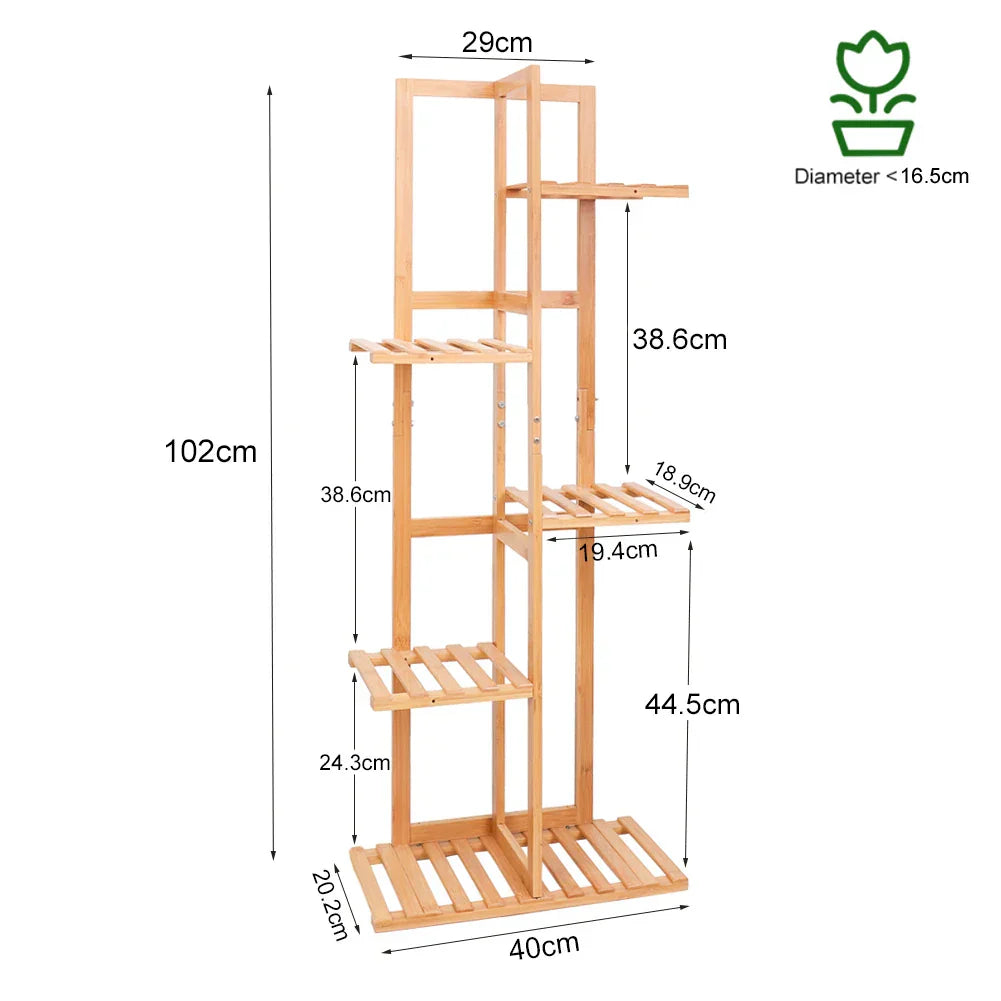 Bamboo Multi-Tier Plant Shelf Stand