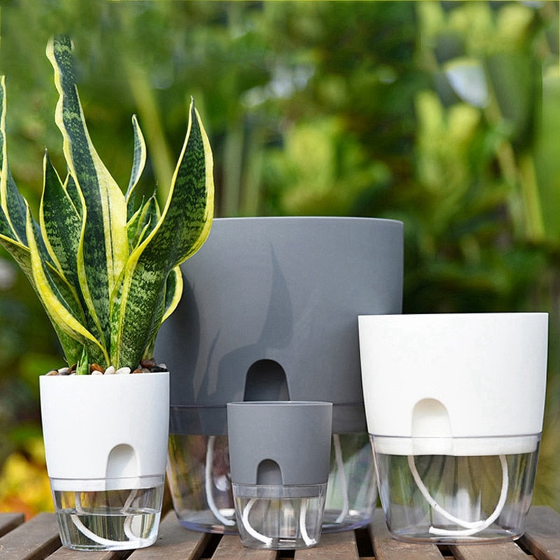 Self-Watering Planter Set (3 Pieces) with Automatic Irrigation