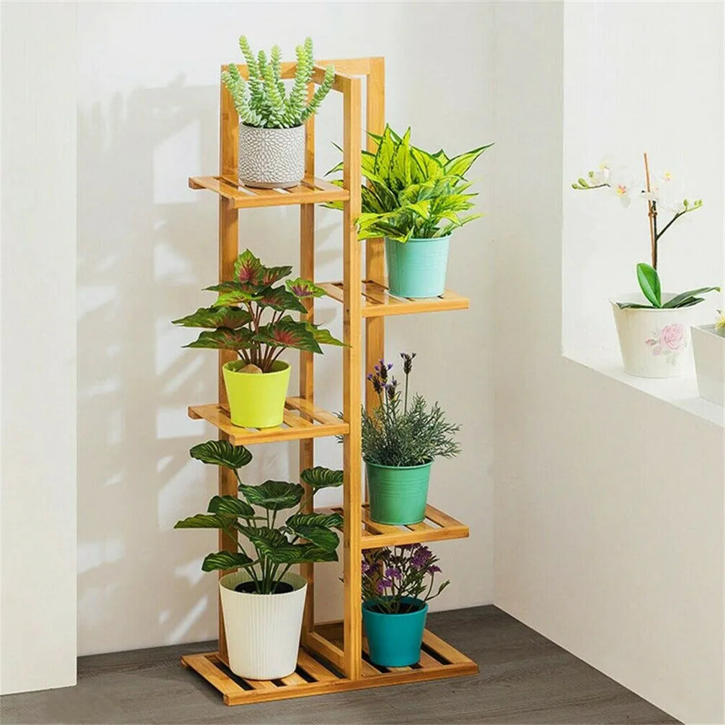 Bamboo Multi-Tier Plant Shelf Stand