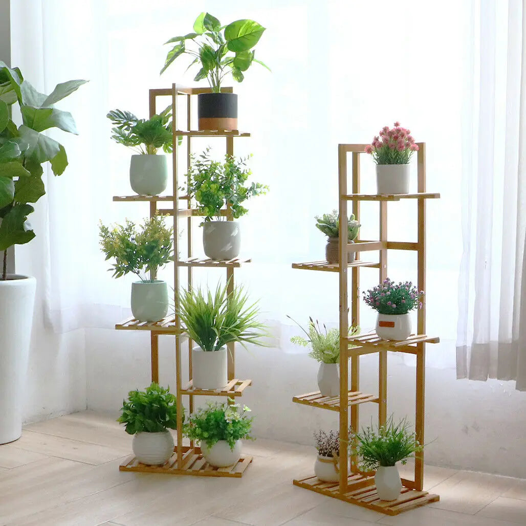 Bamboo Multi-Tier Plant Shelf Stand