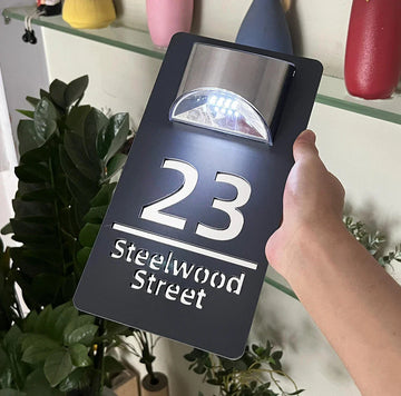 Custom Solar LED Door Number Plaque