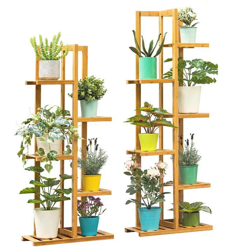 Bamboo Multi-Tier Plant Shelf Stand