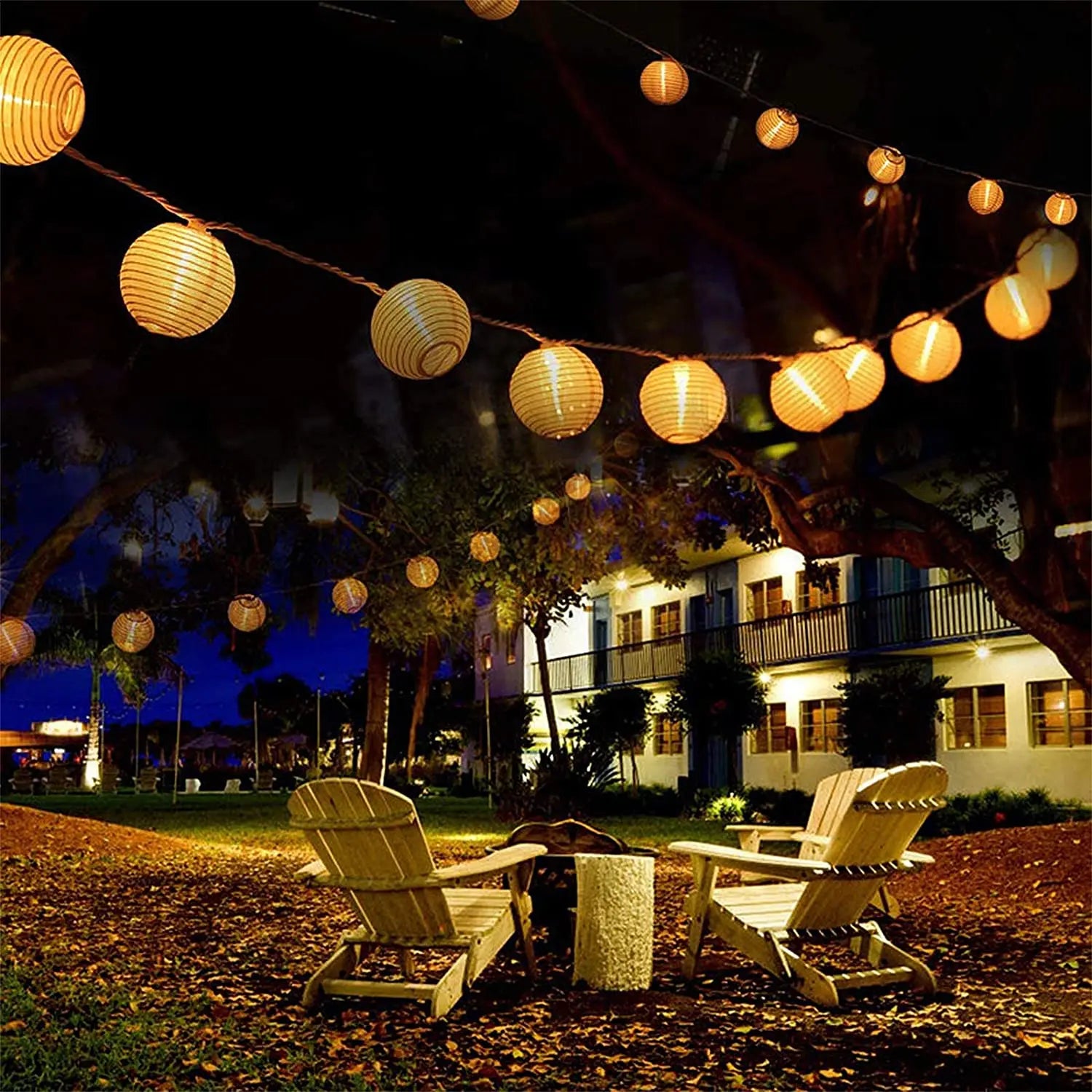 Solar Lantern String Lights for Patio & Garden