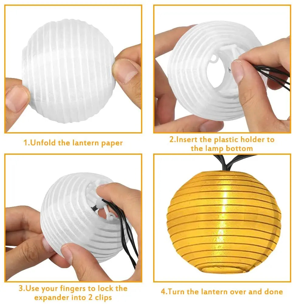 Solar Lantern String Lights for Patio & Garden