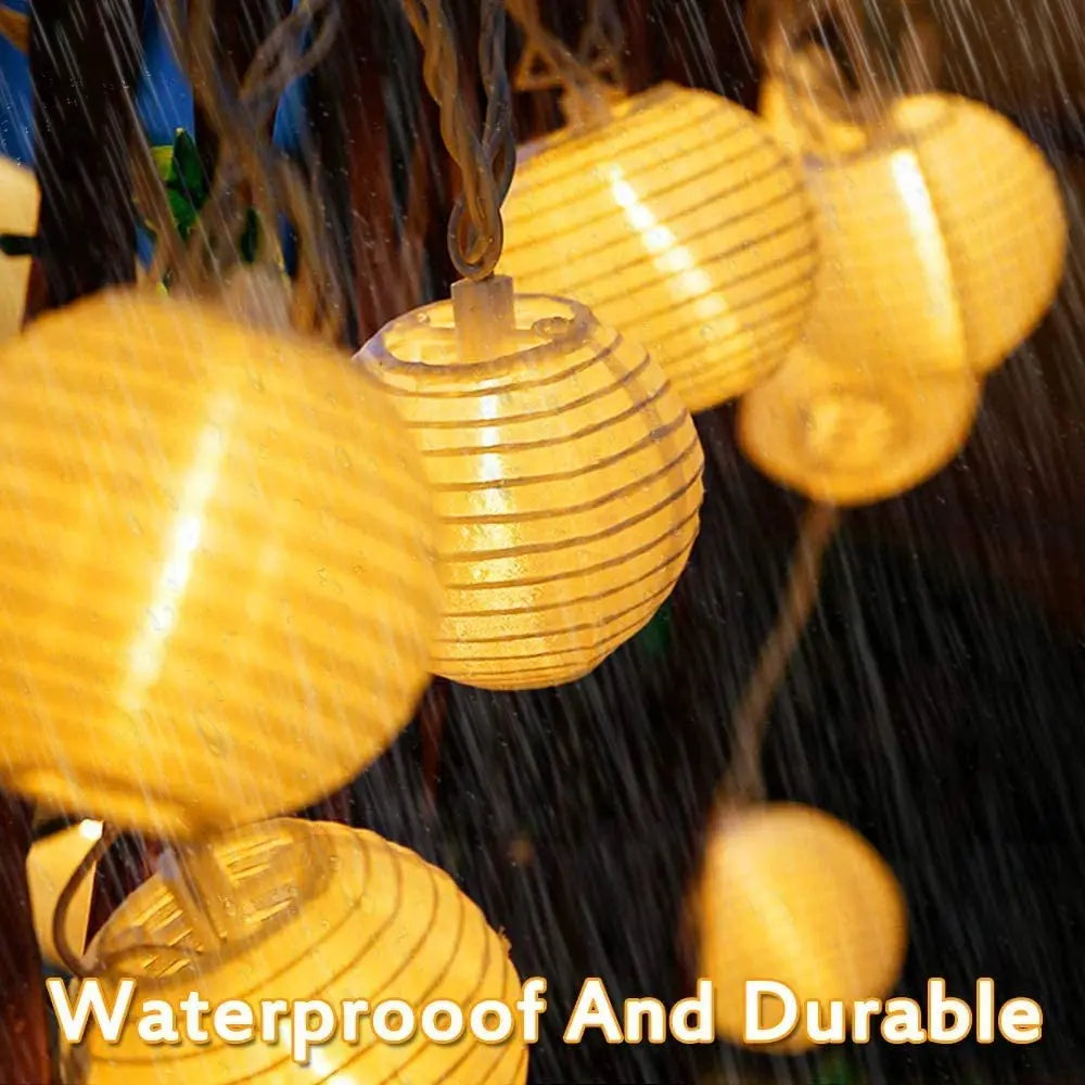 Solar Lantern String Lights for Patio & Garden