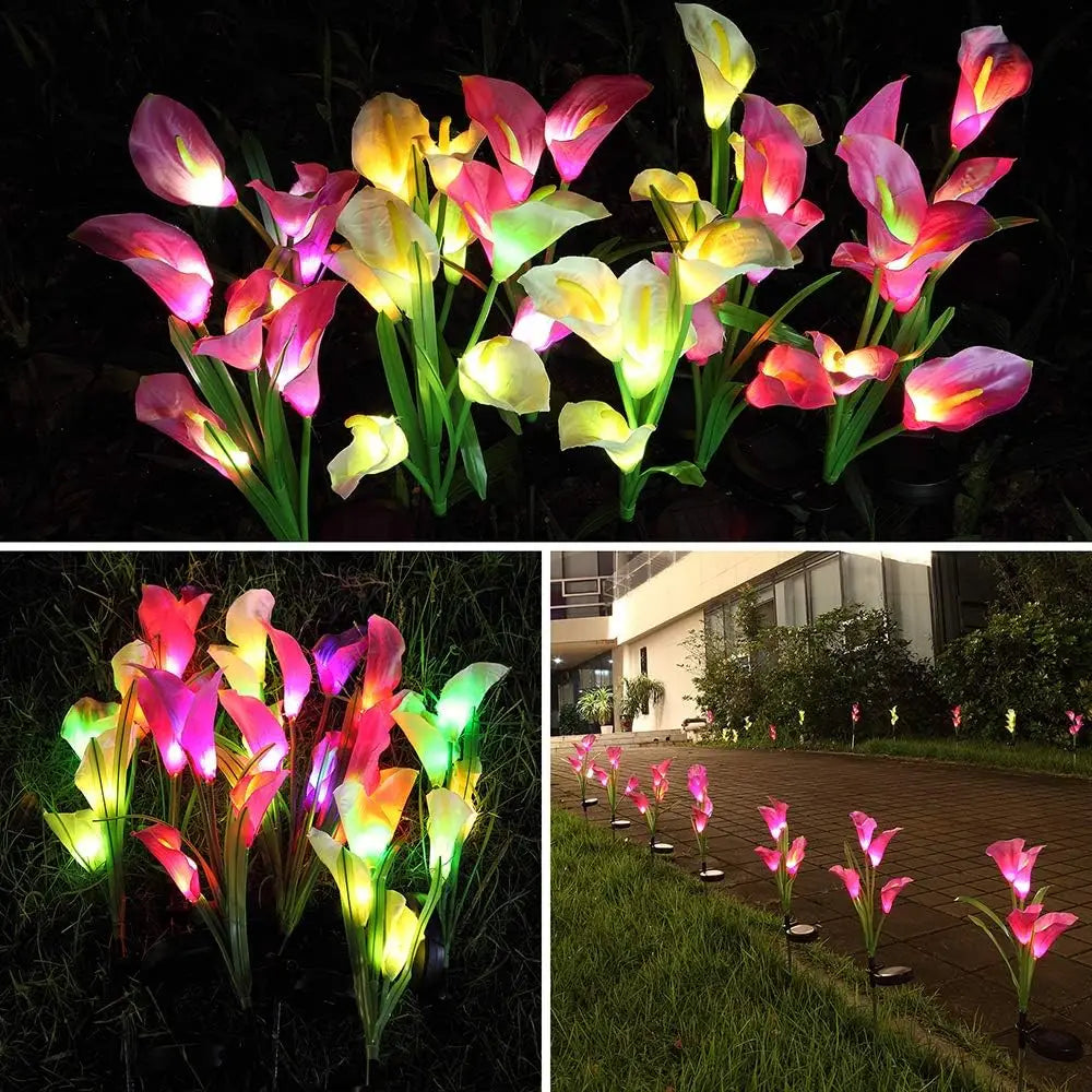 Solar Lily Flower Garden Stake Lights