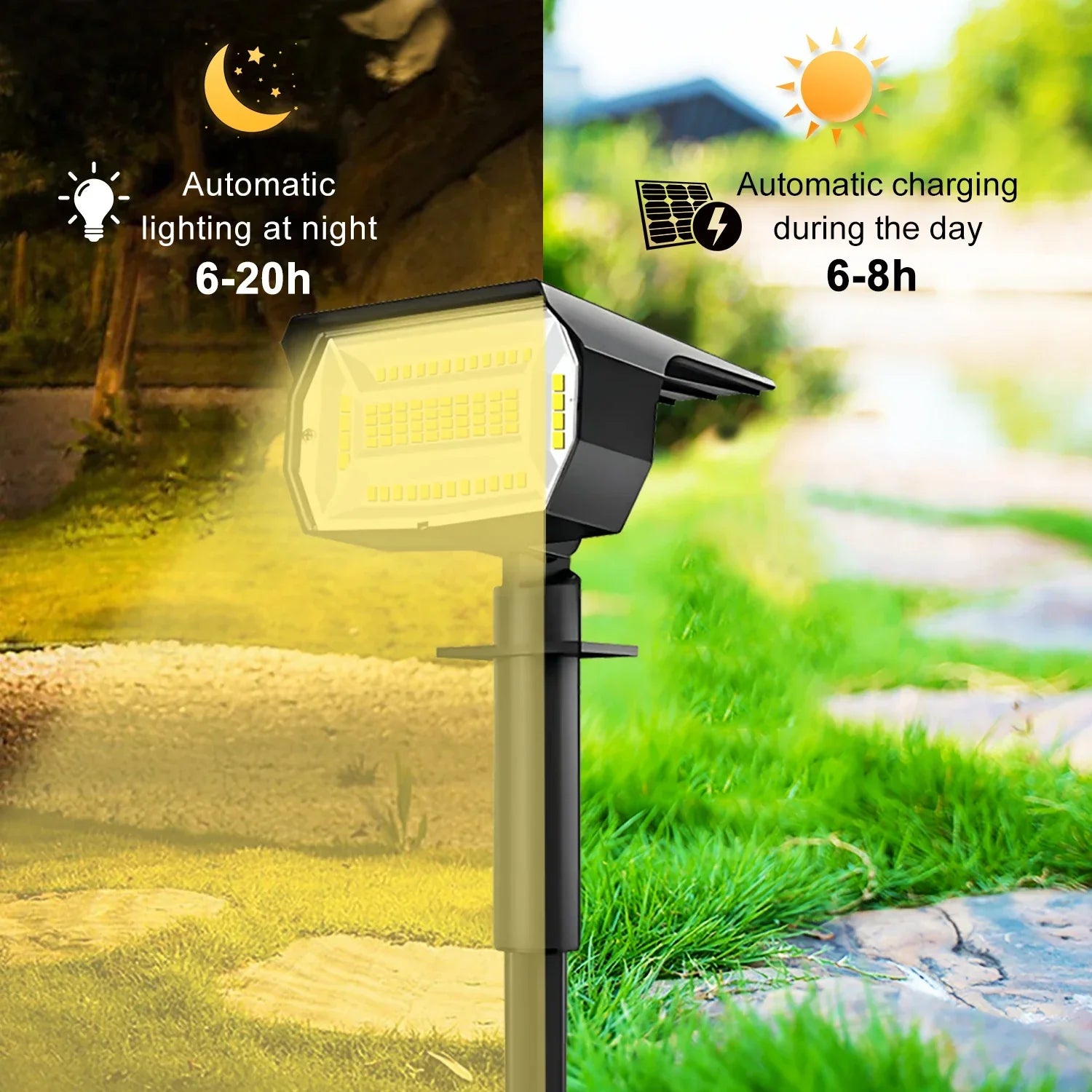 Solar LED Garden Spotlights (Waterproof)