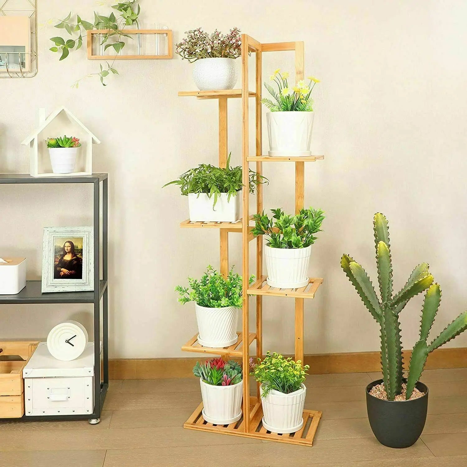 Bamboo Multi-Tier Plant Shelf Stand