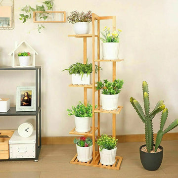 Bamboo Multi-Tier Plant Shelf Stand