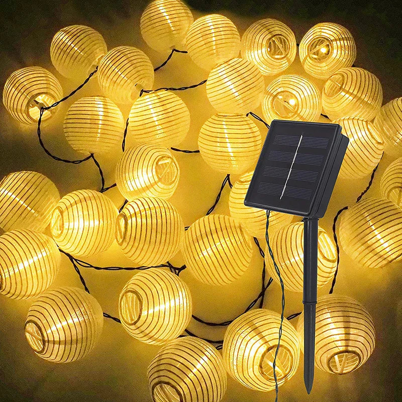 Solar Lantern String Lights for Patio & Garden