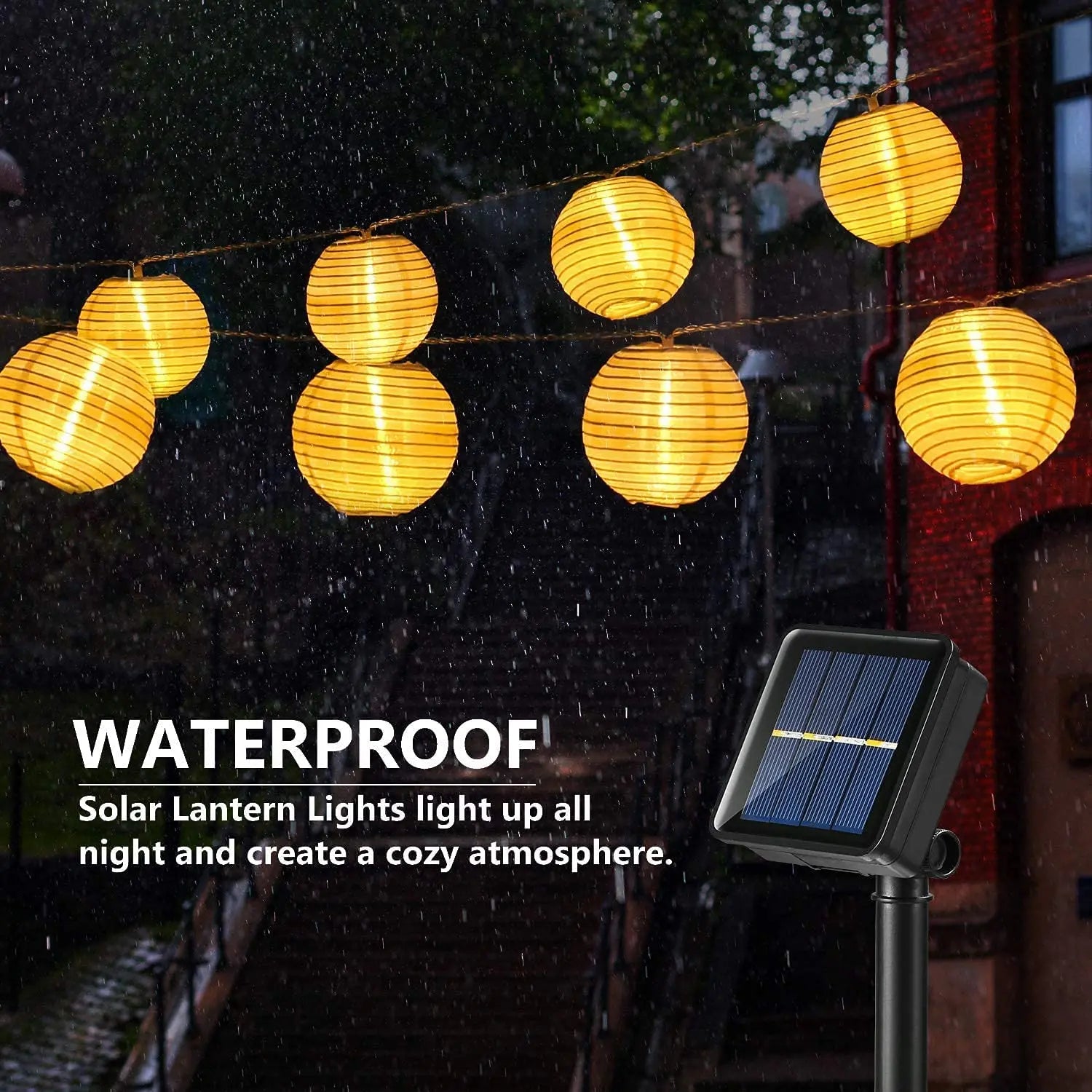 Solar Lantern String Lights for Patio & Garden