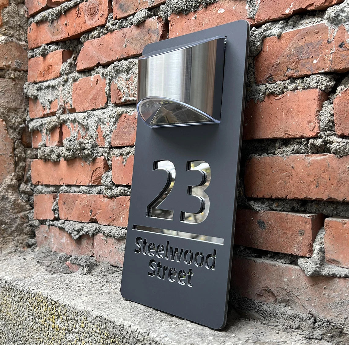 Custom Solar LED Door Number Plaque