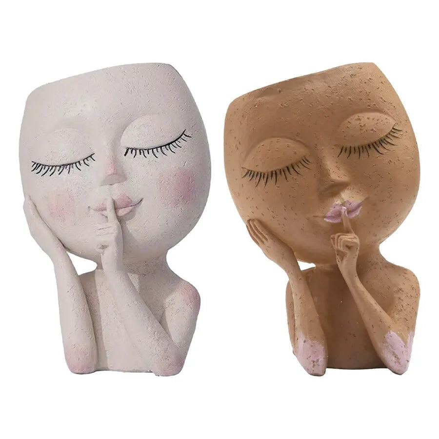 Artistic Lady Face Plant Pot