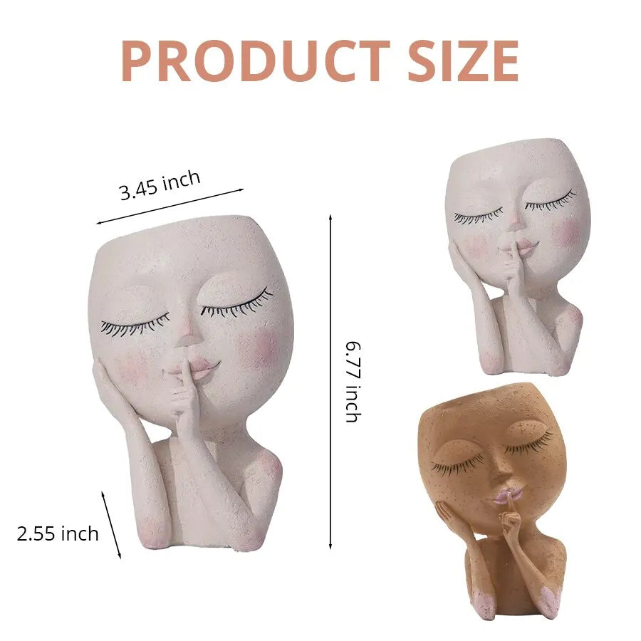 Artistic Lady Face Plant Pot