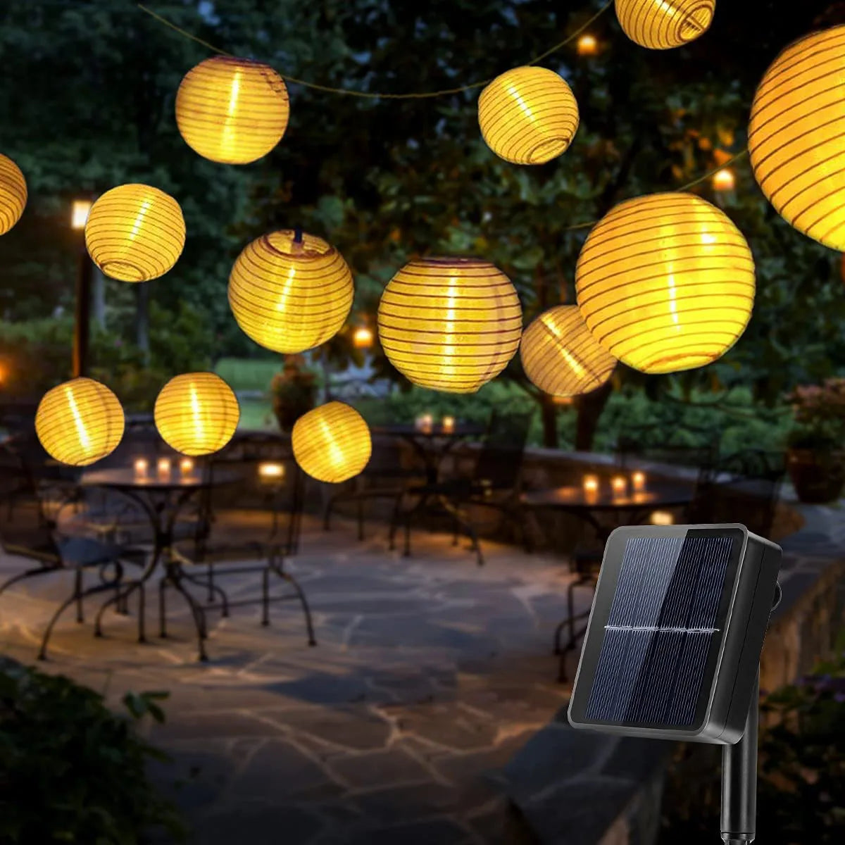 Solar Lantern String Lights for Patio & Garden