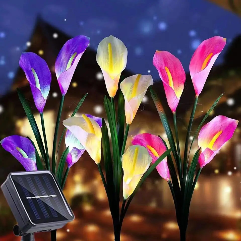 Solar Lily Flower Garden Stake Lights