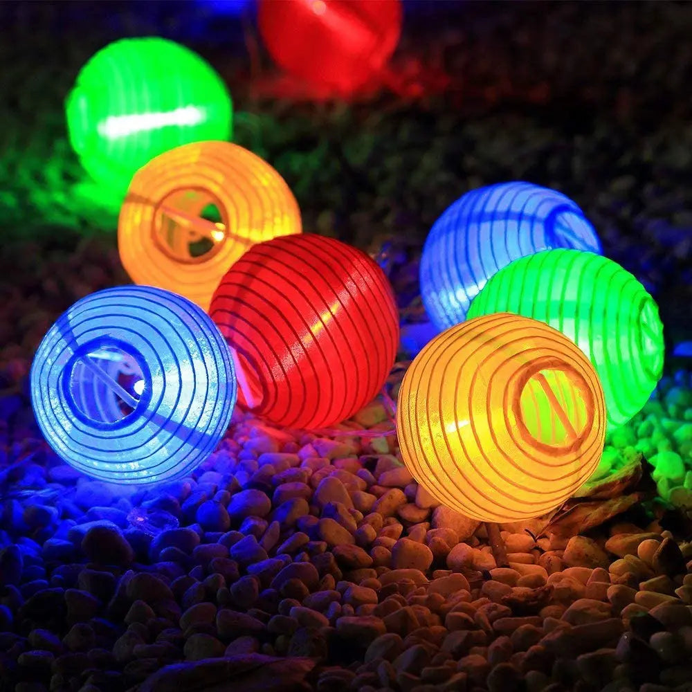 Solar Lantern String Lights for Patio & Garden