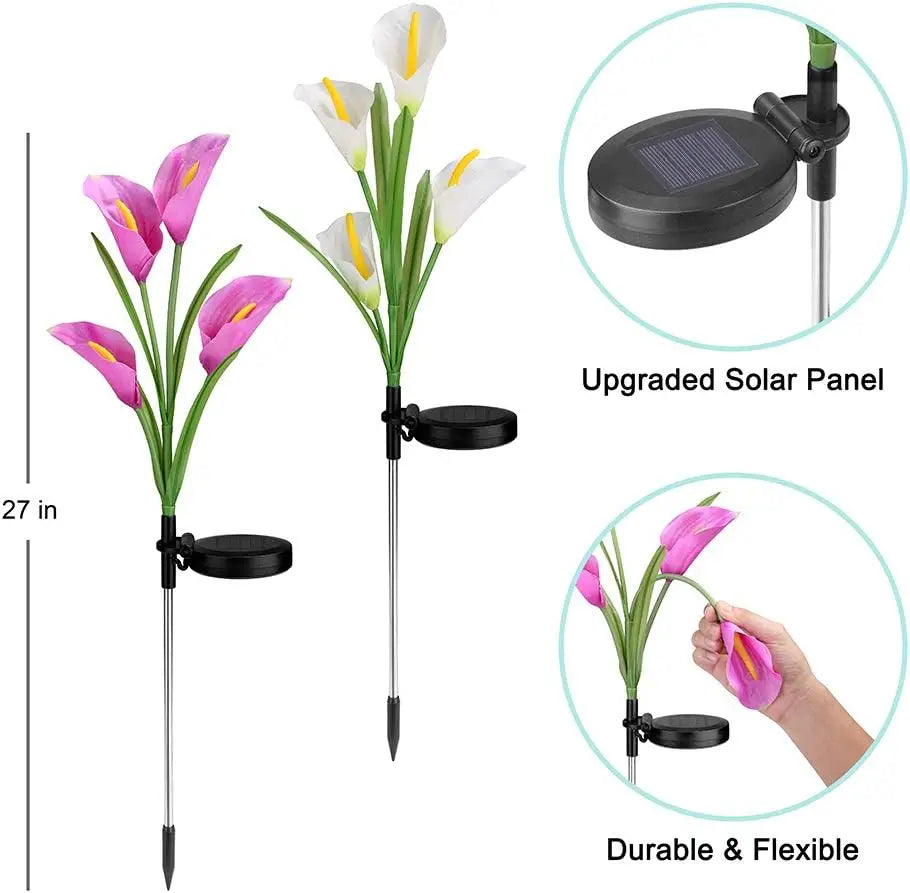 Solar Lily Flower Garden Stake Lights