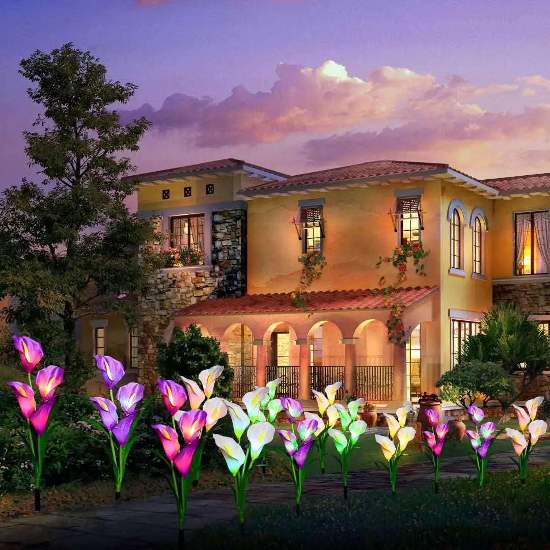 Solar Lily Flower Garden Stake Lights
