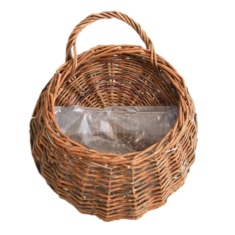 Woven Rattan Wall-Mounted Hanging Planter