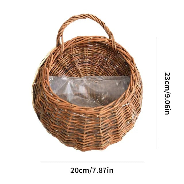 Woven Rattan Wall-Mounted Hanging Planter