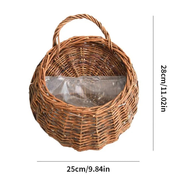 Woven Rattan Wall-Mounted Hanging Planter