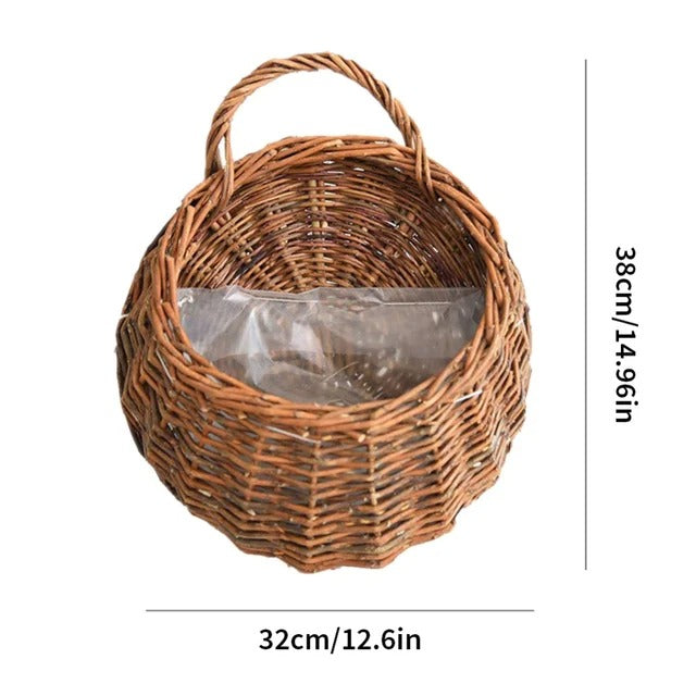 Woven Rattan Wall-Mounted Hanging Planter