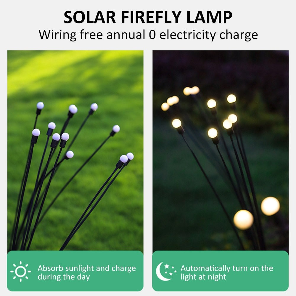 Solar Firefly Pathway Lights (Warm Glow)